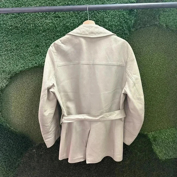 Vintage Long Leather Utility  Jacket Large - Picture 2 of 9